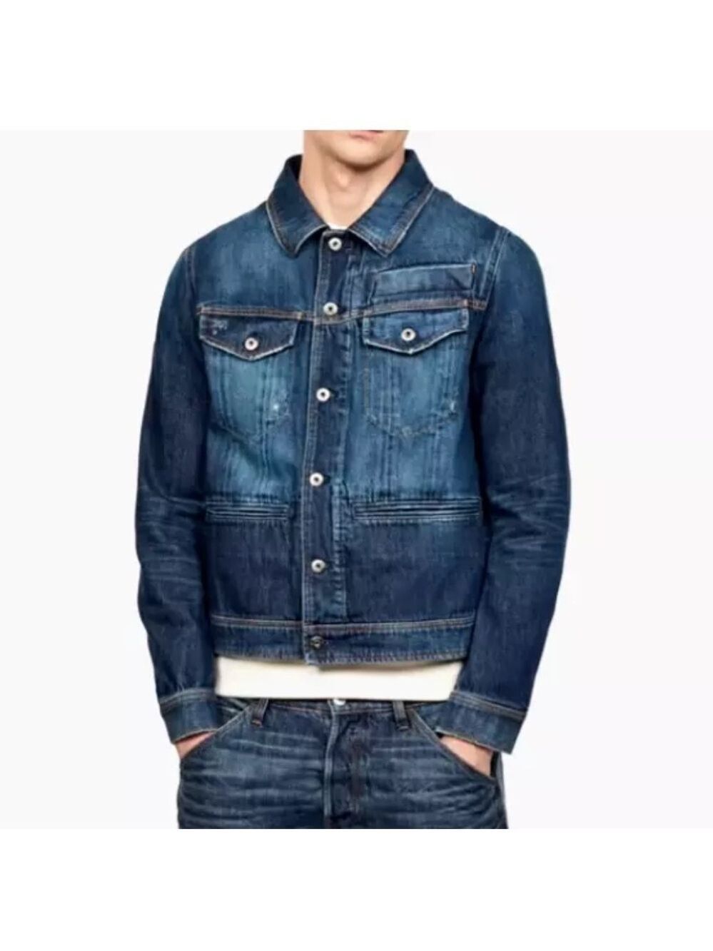 G-Star Raw D-STAQ 3D Deconstructed Denim Jacket Men's M Organic Cotton
